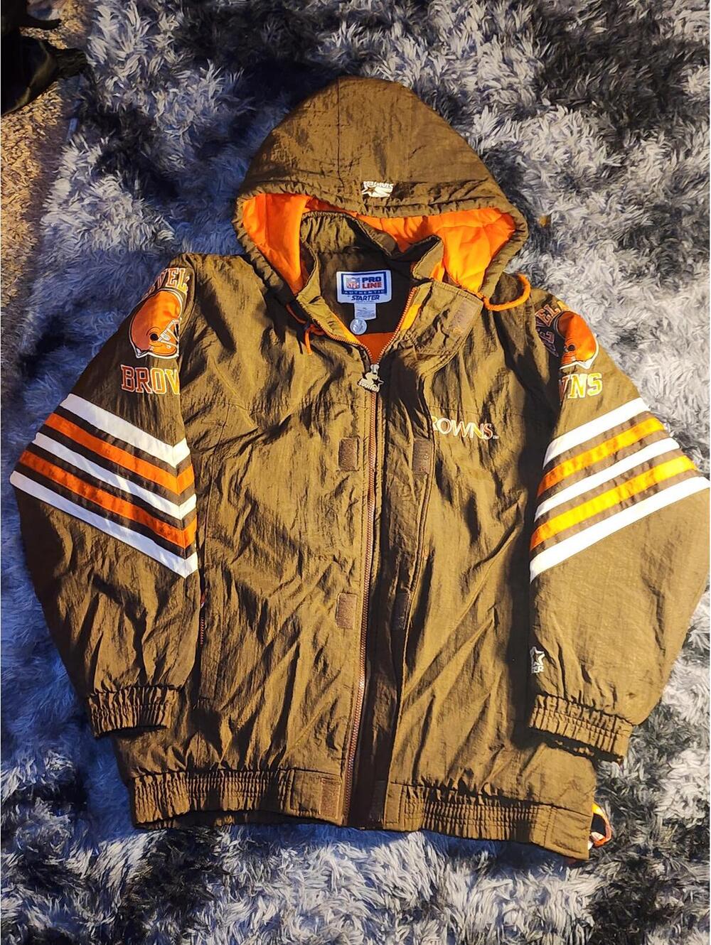 Vintage Cleveland Browns Starter Puffer Jacket Mens XL 90's NFL Pro Line VTG